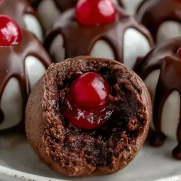 Chocolate Covered Cherry Brownie Bombs