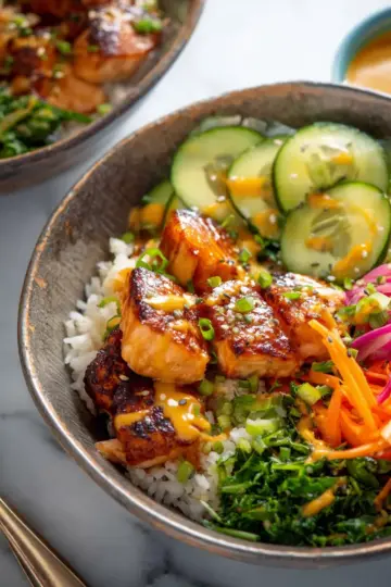 Easy Bang Bang Salmon Bowls.