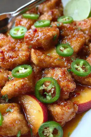 Jalapeño Peach Chicken Bites