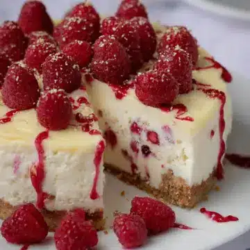 White Chocolate & Raspberry Cheesecake