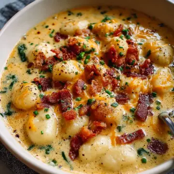 Bacon Cheddar Gnocchi Soup Recipe