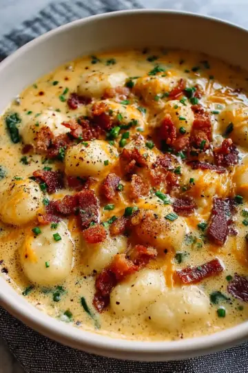 Bacon Cheddar Gnocchi Soup Recipe