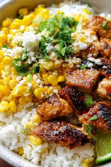 Street Corn Chicken Rice Bowl