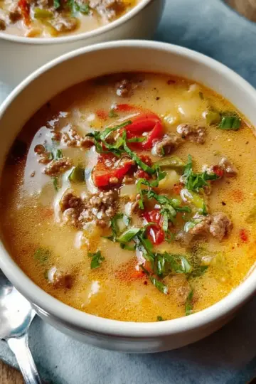 Turkey Cheeseburger Soup