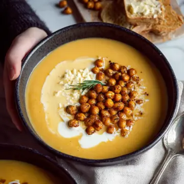 Roasted Garlic Chickpea Soup