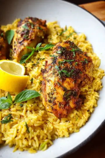 One Pot Lemon Herb Chicken and Rice