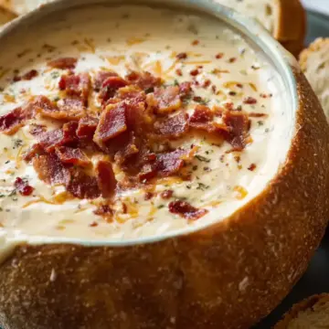 Easy Beer Cheese Dip with Bacon