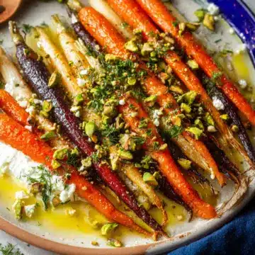 Honey Roasted Carrots with Feta and Pistachio