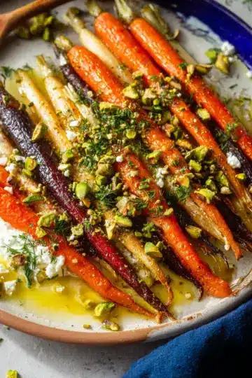 Honey Roasted Carrots with Feta and Pistachio