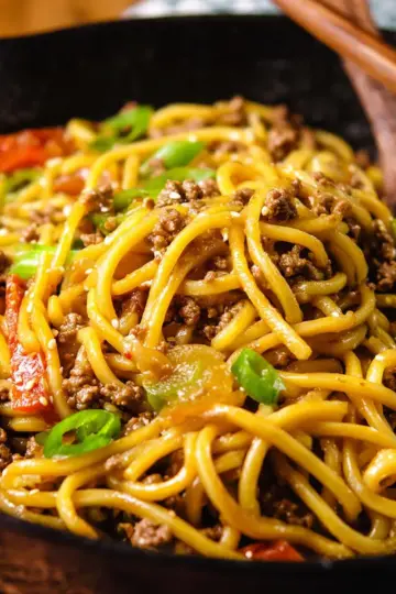 Mongolian Ground Beef Noodles