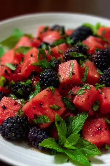 Balsamic Watermelon & Blackberry Salad