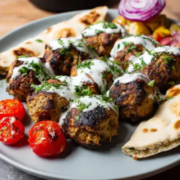 Chicken Kofta with Yogurt Sauce