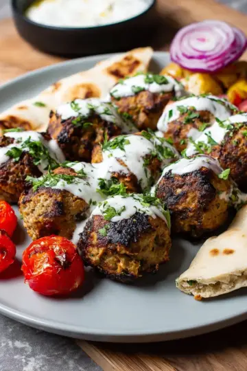 Chicken Kofta with Yogurt Sauce