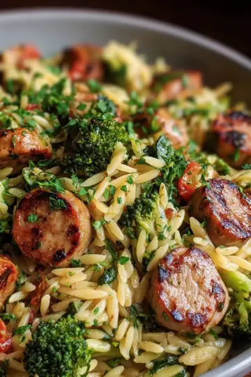 Chicken Sausage Broccoli Orzo