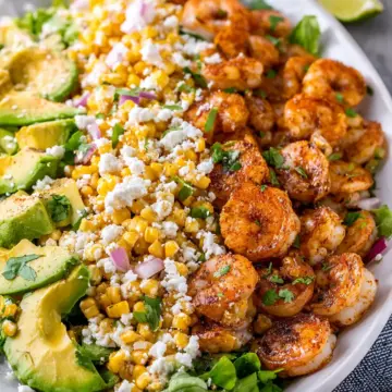 Mexican Street Corn Shrimp and Avocado Salad