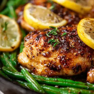 Lemon Garlic Chicken Skillet with Green Beans