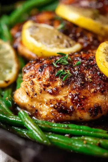 Lemon Garlic Chicken Skillet with Green Beans
