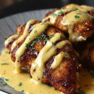 Pretzel Chicken with Mustard-Cheddar Sauce: A Tasty Delight
