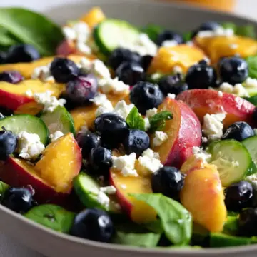 Blueberry Peach Feta Salad