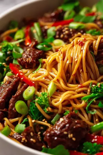 Sticky Beef Noodles