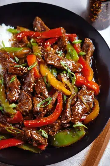Pepper Steak Stir Fry (Easy Chinese Beef Recipe)