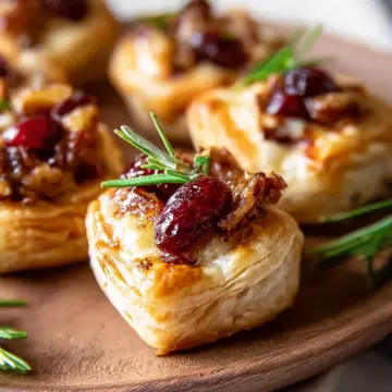 Cranberry Brie Bites with Puff Pastry