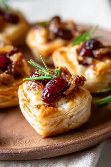 Cranberry Brie Bites with Puff Pastry