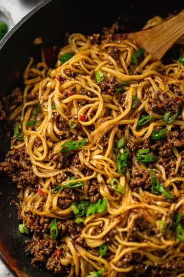 Mongolian Ground Beef and Noodles