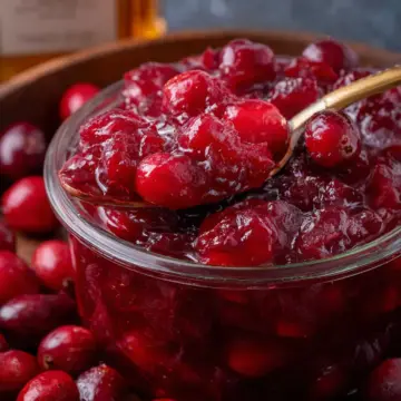 Honey Bourbon Cranberry Sauce