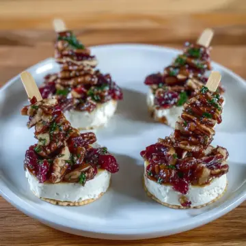 Candied Pecan and Cranberry Brie Bites – The Perfect Holiday Appetizer