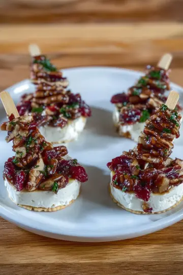Candied Pecan and Cranberry Brie Bites – The Perfect Holiday Appetizer