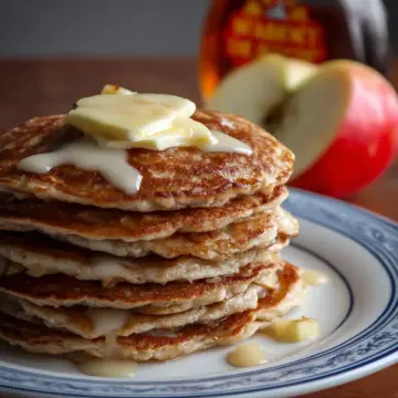 Oatmeal Apple Pancakes with Maple Butter