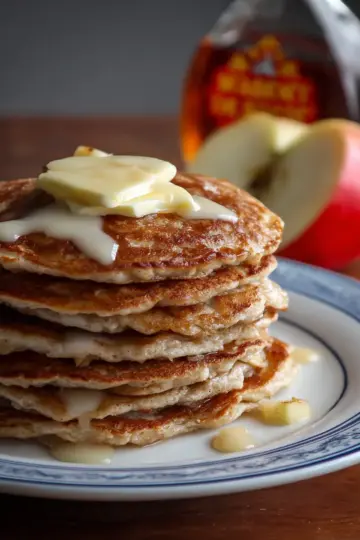 Oatmeal Apple Pancakes with Maple Butter