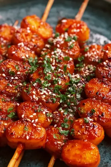 Korean Spicy Rice Cake Skewers (5 Ingredients ONLY!)