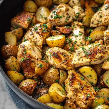 Garlic Butter Chicken and Potato Skillet
