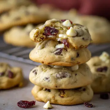 White Chocolate Cranberry Pistachio Cookies
