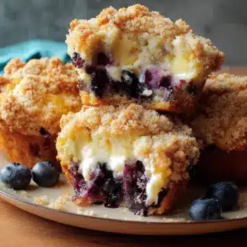 Blueberry Cheesecake Crumble Muffins