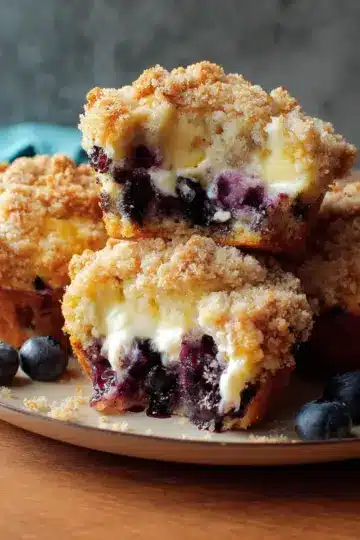 Blueberry Cheesecake Crumble Muffins