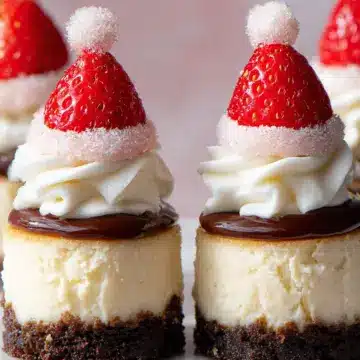 Santa Hat Cheesecake Bites