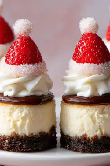 Santa Hat Cheesecake Bites