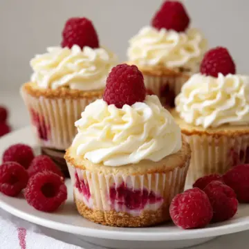 White Chocolate Raspberry Cheesecake Cupcakes