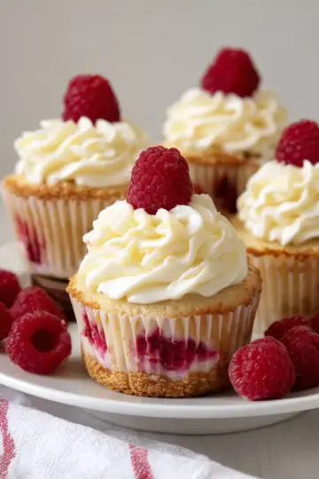 White Chocolate Raspberry Cheesecake Cupcakes