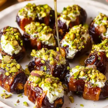Honey Pistachio Ricotta Stuffed Dates