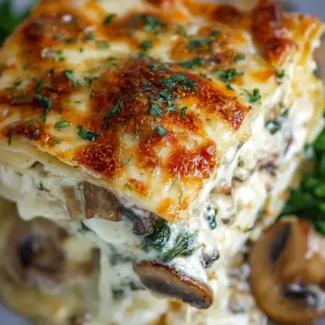 Creamy Spinach and Mushroom Lasagna