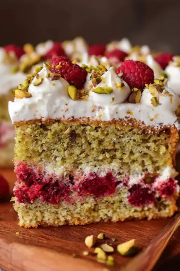 Raspberry Pistachio Cake