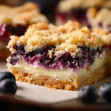 Blueberry Cream Cheese Crumb Bars
