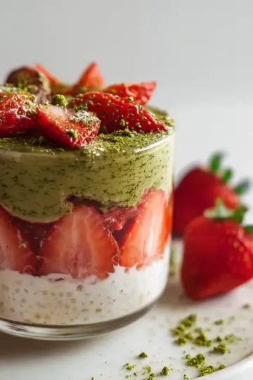 Strawberry Matcha Overnight Oats