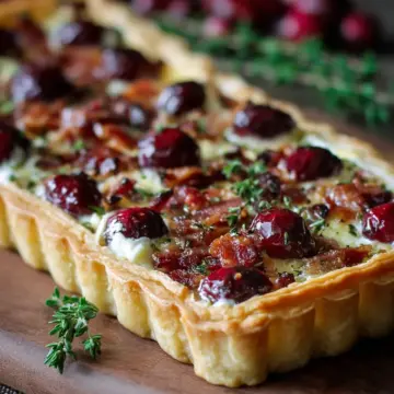 Cranberry Brie Tart with Pancetta & Thyme