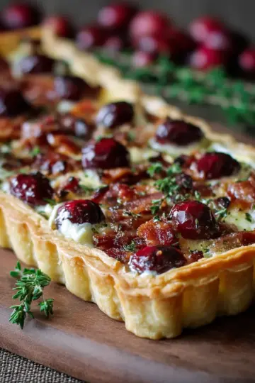 Cranberry Brie Tart with Pancetta & Thyme