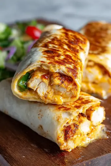 Cheesy Garlic Chicken Wraps